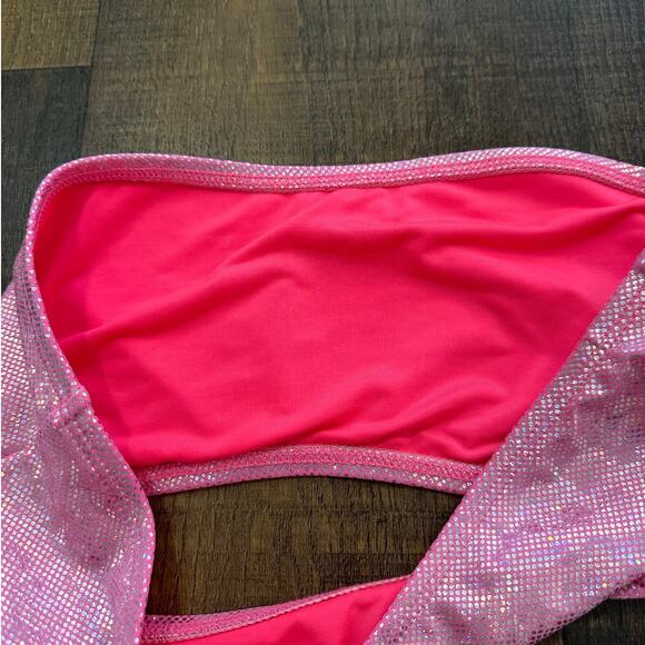 Dippin Daisy Metallic Pink Bandeau Bikini Swim Top Women’s Medium - Picture 6 of 11